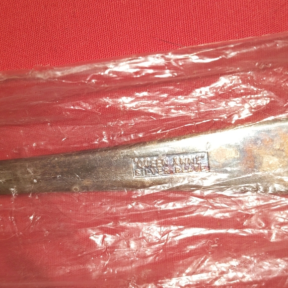 QUEEN ANNE SILVER PLATED ENGLAND SIGNED 2 Piece Set Large Fork & Spoon - Picture 8 of 16